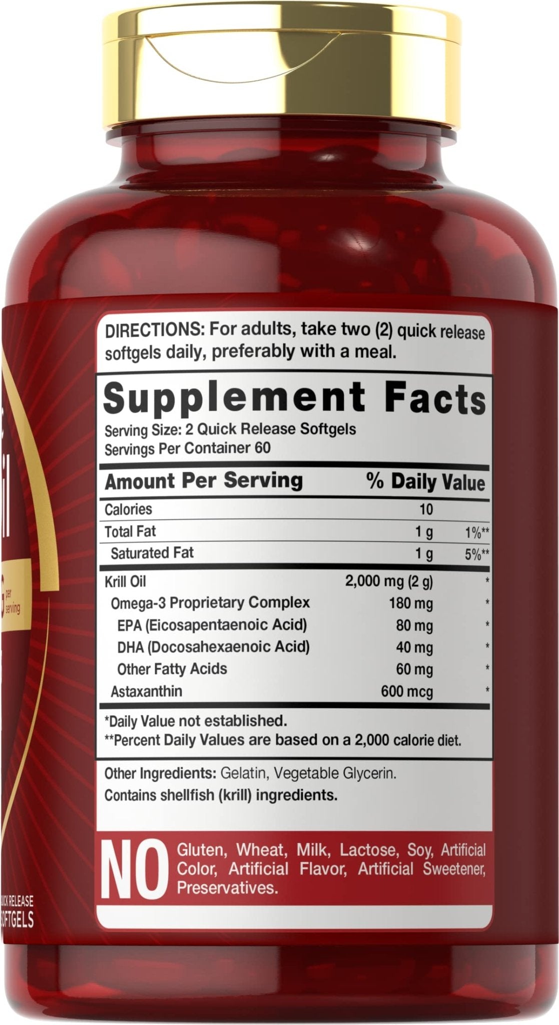 Carlyle Antarctic Krill Oil 2000 mg 120 Softgels | Omega-3 EPA, DHA, with Astaxanthin - Maple Wellness Supplements