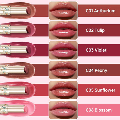CATKIN Glossy Lip Balm Ultra Hydating Glow Lip Tinted Jelly Plump Melting Balm Shea Butter Repair Soothing For Dry Lips Dewy Finished 0.12 oz C05 SUNFLOWER - Maple Wellness Supplements