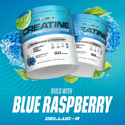 Cellucor Creatine Powder, Blue Raspberry Flavor - Increases Strength, Lean Muscle Mass & Endurance, Micronized Creatine for Fast Absorption - Maple Wellness Supplements