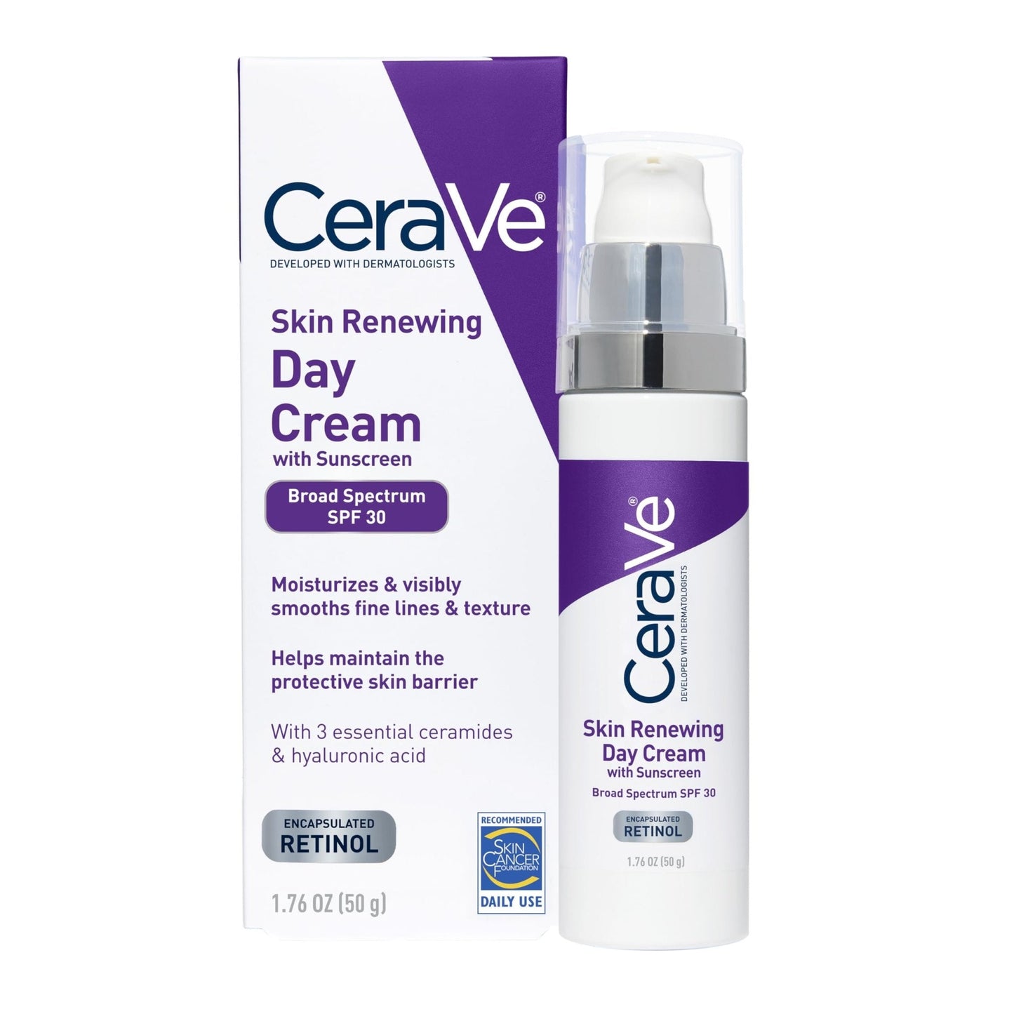 CeraVe Anti-Aging Face Cream SPF 30, Anti-Wrinkle Retinol Cream with Hyaluronic Acid and Ceramides, 1.76 oz - Maple Wellness Supplements