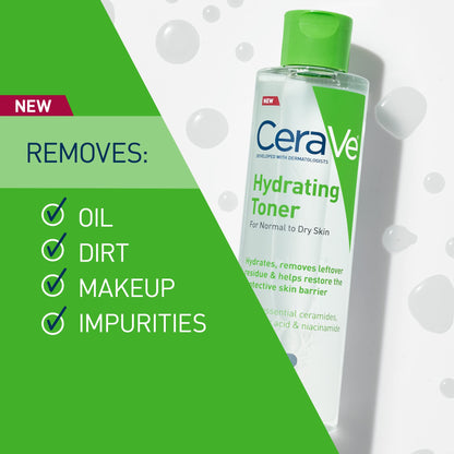 CeraVe Hydrating Toner for Face Non-Alcoholic with Hyaluronic Acid, Niacinamide, and Ceramides for Sensitive Dry Skin - Maple Wellness Supplements