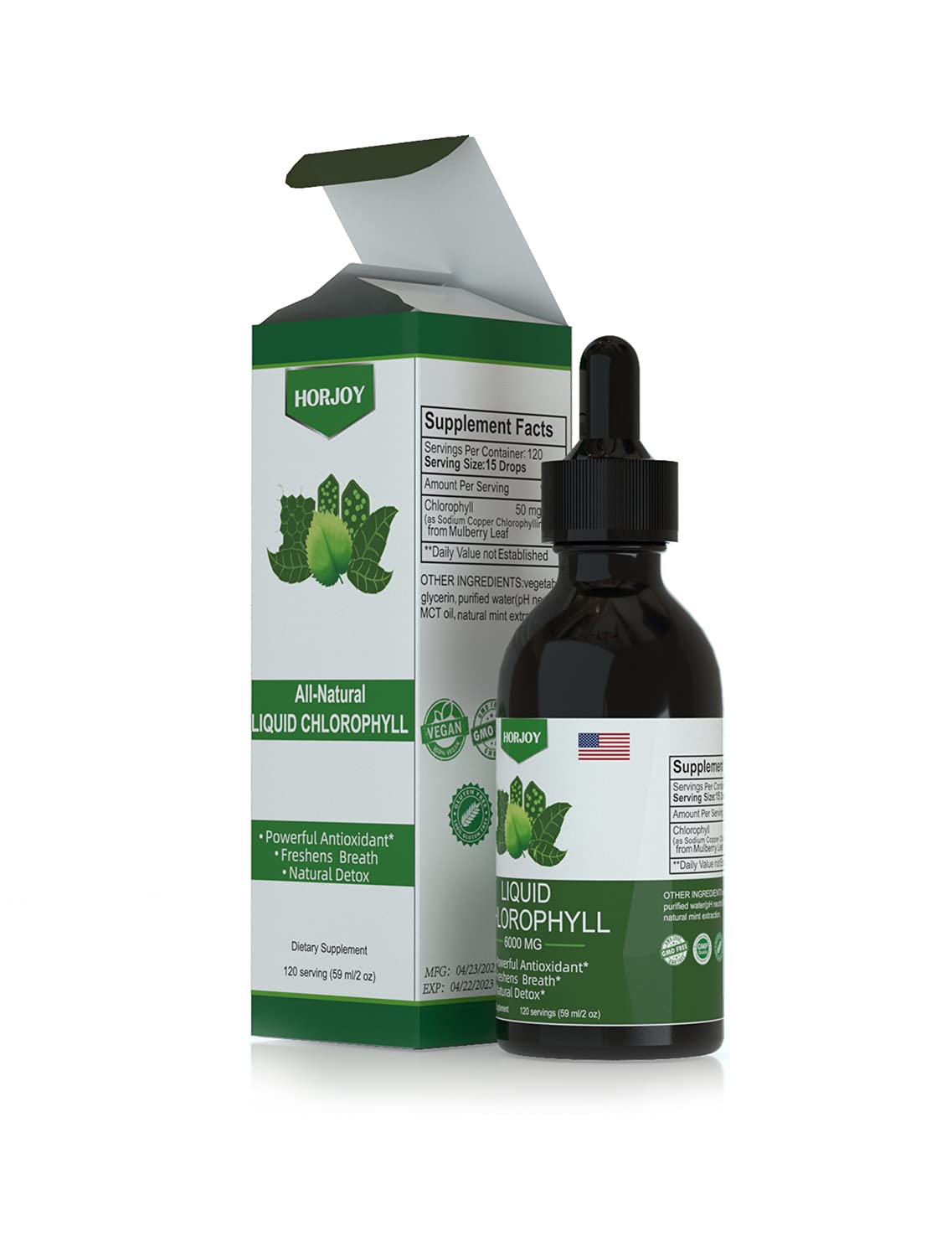 Chlorophyll Liquid Drops - 100% Natural Energy Booster and Immune Support - Internal Deodorant and Detox - Altitude Sickness Relief - Fast Absorption - Maple Wellness Supplements