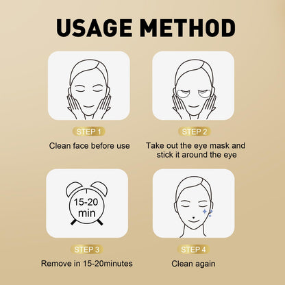 CHMI Under Eye Patches (50 Pairs) - 24K Gold Eye Patches for Puffy Eyes, Dark Circles, EyeBags and Wrinkles - Maple Wellness Supplements