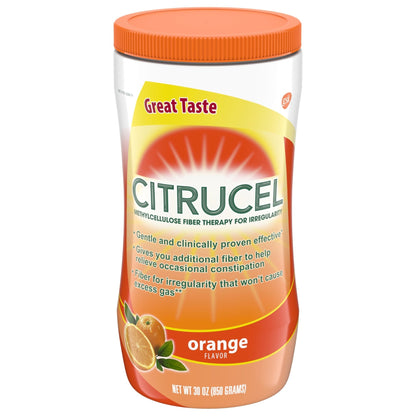 CITRUCEL Fiber Powder for Occasional Constipation Relief, Methylcellulose Fiber Powder, Orange Flavor - 30 Ounces - Maple Wellness Supplements