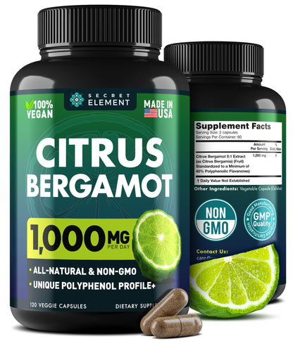 Citrus Bergamot Extract 1000mg - Citrus Bergamot Supplement for Heart, Immune System - Maple Wellness Supplements