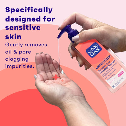Clean & Clear Essentials Oil-Free Foaming Facial Cleanser, Daily Foaming Face Wash with Pro-Vitamin B5 for Sensitive Skin - Maple Wellness Supplements