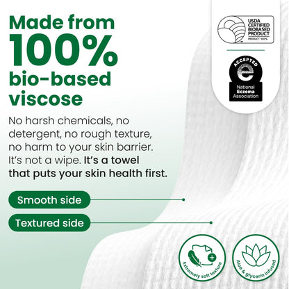 CLEAN SKIN CLUB Sensitive Skin Clean Towels® XL, Ultra-Soft Disposable Face Dry Wipes Infused with Aloe & Glycerin - Maple Wellness Supplements