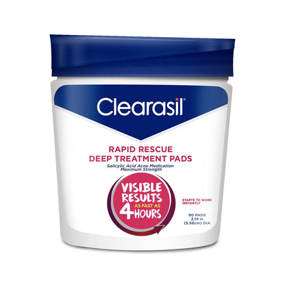 Clearasil Rapid Rescue Deep Treatment Acne Face Pads, Maximum Strenght with 2% Salicylic Acid Acne - Maple Wellness Supplements