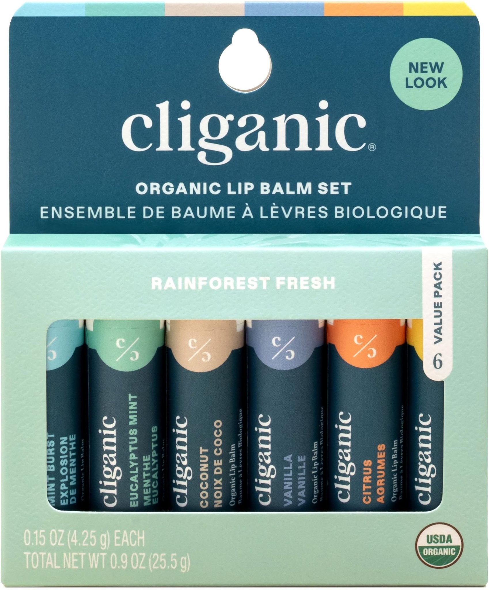 Cliganic Organic Lip Balm Set (6 Flavors) - 100% Natural Hydrating, Moisturizing for Dry Cracked Lips, Stocking Stuffer Gift for Men & Women - Maple Wellness Supplements