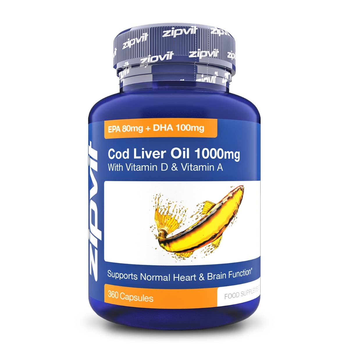 Cod Liver Oil 1000mg, 360 Capsules of High Strength Fish Oil, Rich in Omega 3. Supports - Maple Wellness Supplements