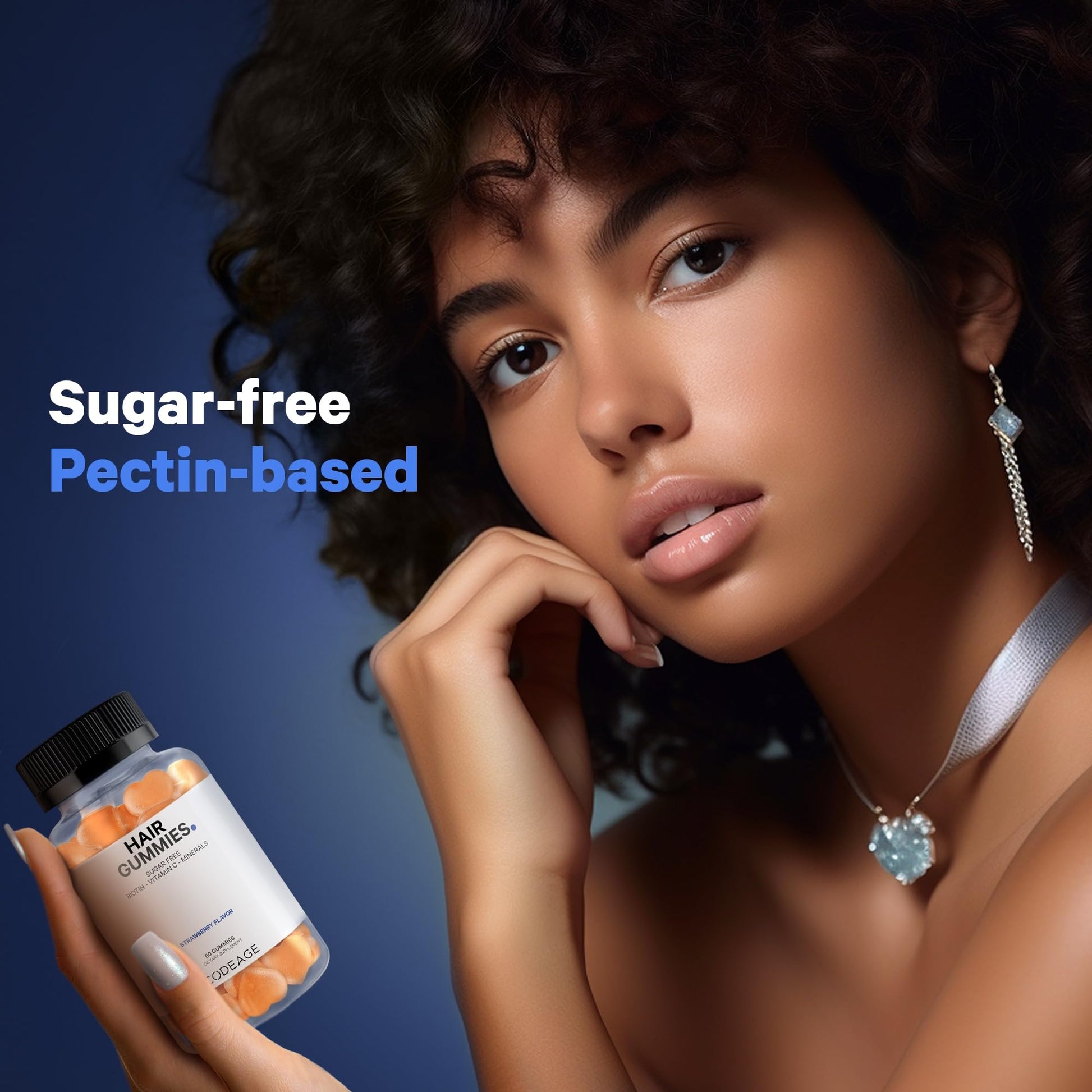 Codeage Hair Gummies, Biotin 5000 mcg, Sugar Free Growth Gummy Vitamins A, C, B6, B12, D3, Zinc, Inositol Supplement - Maple Wellness Supplements