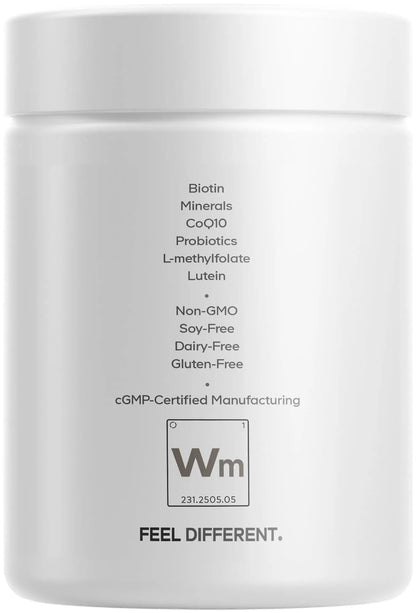 Codeage Women’s Multivitamin Platinum - Vitamins A D3 K1 K2 B12 & Minerals, CoQ10, Skin, Hair & Nails Complex, Collagen, Botanicals, Probiotics - Maple Wellness Supplements