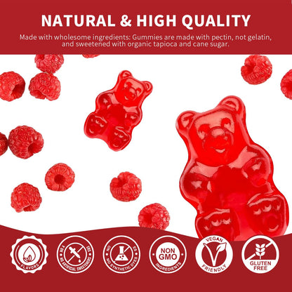 Cofure Triple Magnesium Complex 900 mg, Magnesium Glycinate, Citrate, Malate with Potassium, Calcium, Vitamin B6 for Calm & Sleep - Vegan, Non-GMO, Gluten Free - 120 Raspberry Gummies for Adults - Maple Wellness Supplements