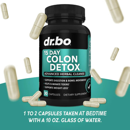 Colon Cleanser Detox for Weight Flush - 15 Day Intestinal Cleanse Pills & Probiotic - Fast Natural Laxative for Constipation Relief - Bowel Movement Supplements for Stomach Bloating, Gut Loss Support - Maple Wellness Supplements