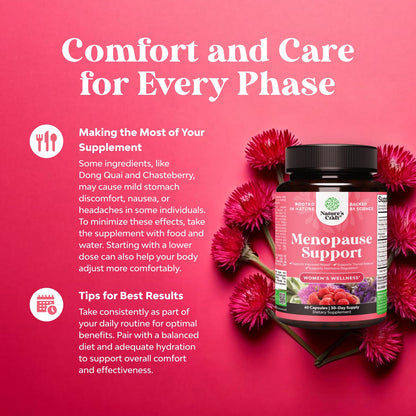 Complete Herbal Menopause Supplement for Women - Female Hormone Balance Capsules for Night Sweats Hot Flashes & Mood Swings with Dong Quai, Chaste Berry & Black Cohosh Root - 60 Count - Maple Wellness Supplements