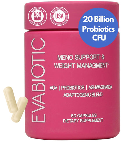 Complete Menopause Vitamins - Ashwaghanda, Probiotics, ACV for Weight Management, Hot Flashes, Night Sweats, Bloat, Hormone Balance - Vegan 60 Caps Menopause Supplements for Women Non-GMO - Maple Wellness Supplements