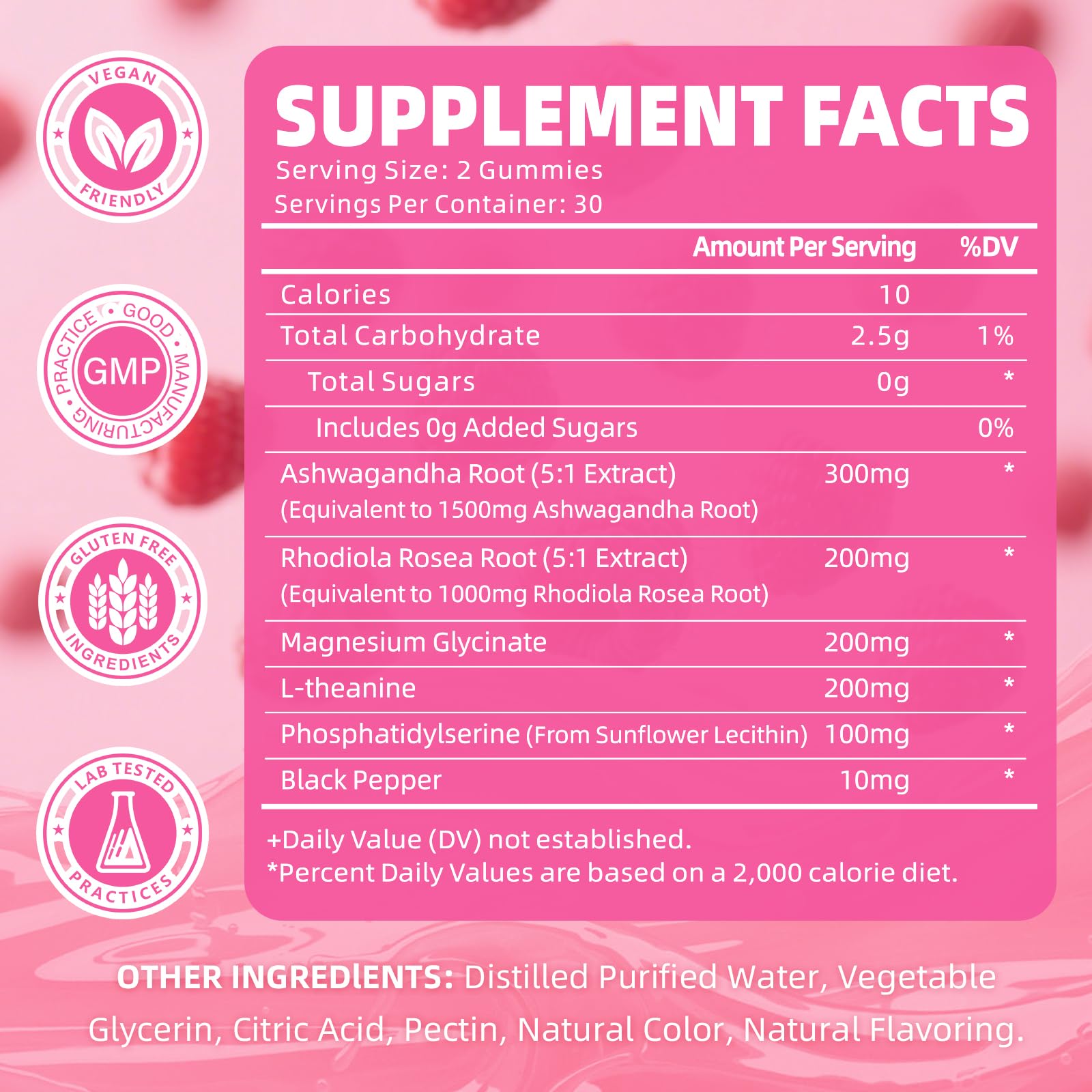 Cortisol Gummies for Women, Cortisol Supplements Gummies with Magnesium Ashwagandha Rhodiola Rosea and L-theanine Complex for Relaxation and Focus, Zzz Support, Raspberry Flavor, 60 Count - Maple Wellness Supplements