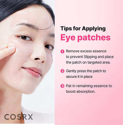 COSRX Pink Peptides Collagen Hydrogel Eye Patch for Puffy Eyes and Dark Circles, Under Eye Mask, 60 Under Eye Patches, Korean Skin Care - Maple Wellness Supplements