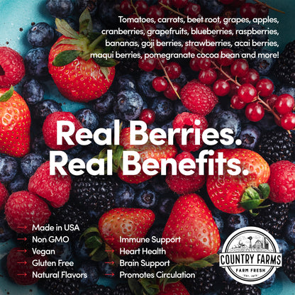 COUNTRY FARMS Super Reds, Energizing Polyphenol Superfood, Over 40 Super Fruits - Maple Wellness Supplements
