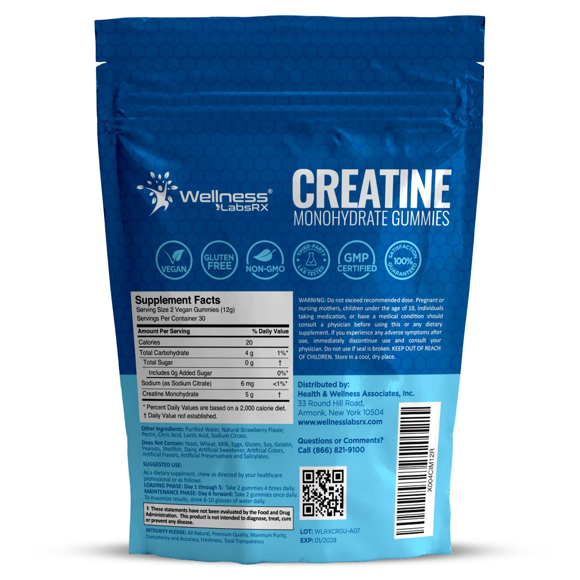 Creatine Gummies 5000mg, 30 Servings Creatine Monohydrate Gummies - Third-Party Tested Creatine for Women, Strawberry Flavor Creatine for Men, Muscle Growth, - Maple Wellness Supplements