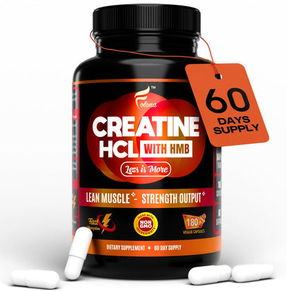 Creatine HCL Capsules with HMB - Workout Supplement for Men & Women, Muscle Builder, Endurance, Strength, Superior to Monohydrate: Instantized for Max Absorption, No Load - Maple Wellness Supplements