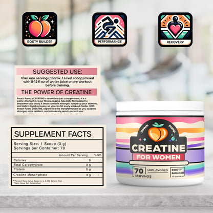 Creatine Supplement for Women's Booty Gains - Unflavored Micronized Creatine - Maple Wellness Supplements