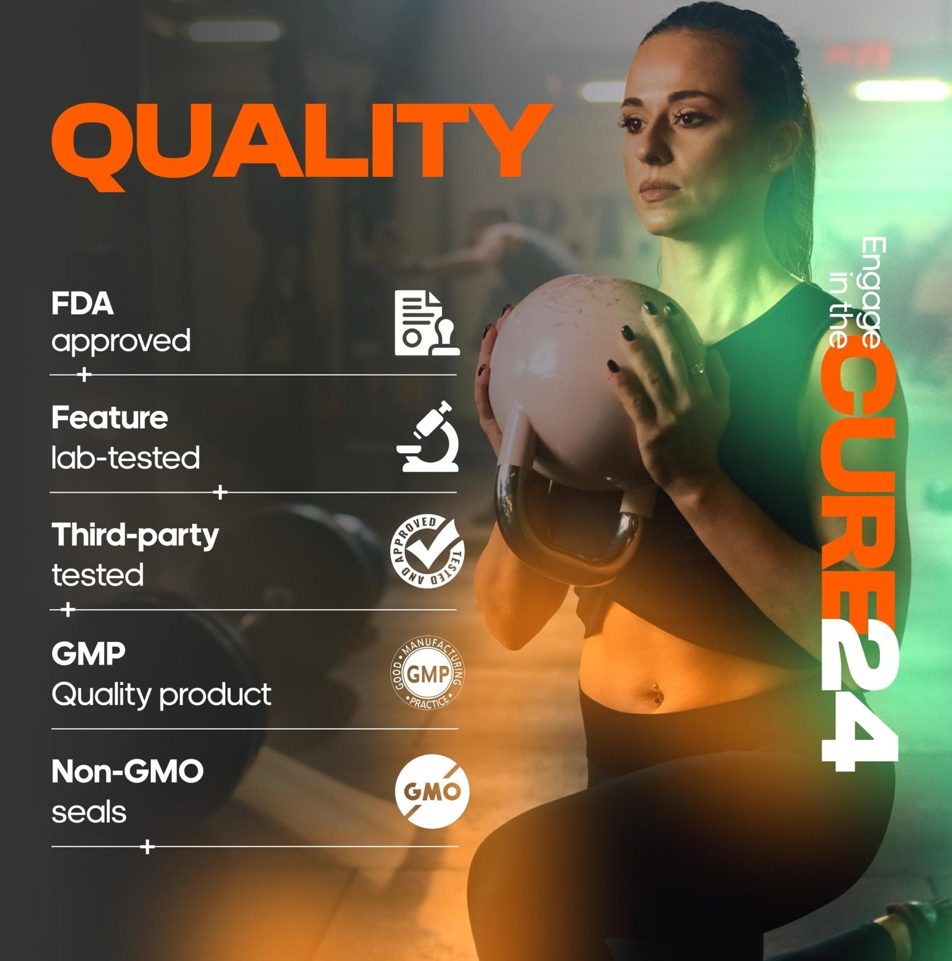 Cure24 Bovine X3 Colostrum Supplement Powder for Humans, 100% Pure Whole Natural Grass Fed Superfood, High IgG, Plus Probiotic & Prebiotic, Natural Peach-Mango Flavor, Made in USA - Maple Wellness Supplements
