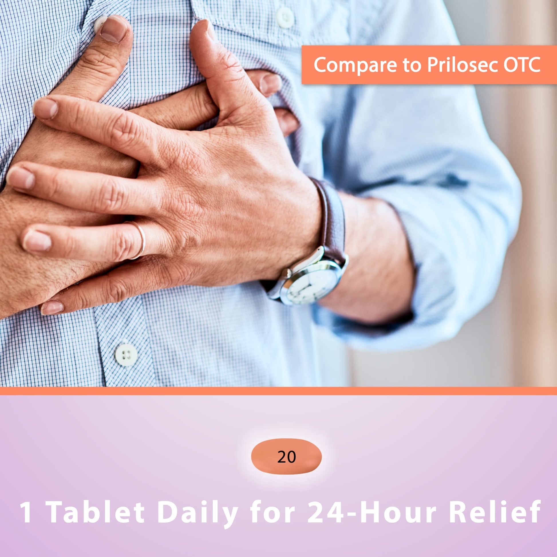 Curist Omeprazole 20mg Tablets - 42 Count Delayed-Release Tablets - Acid Reflux Medicine for Heartburn Relief - Maple Wellness Supplements