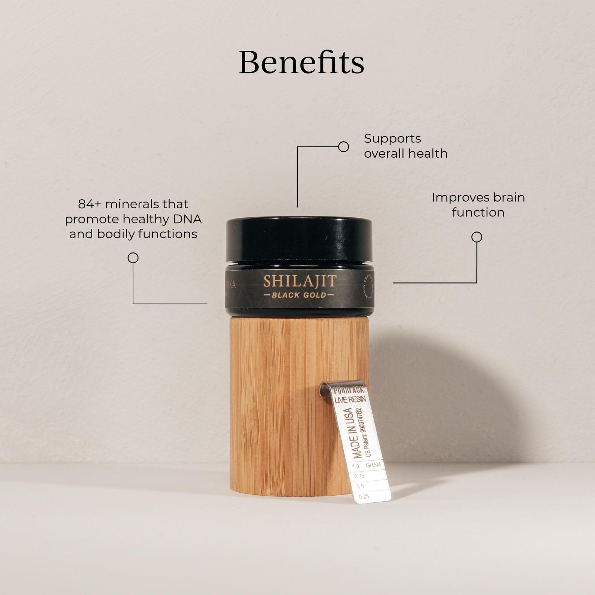 CYMBIOTIKA Pure Himalayan Shilajit Resin 500mg - 84+ Trace Minerals, High Potency with Elemental Gold & Fulvic Acid - for Energy, Focus, Immune & Digestive Support - Authentic Shilajit Resin - Maple Wellness Supplements