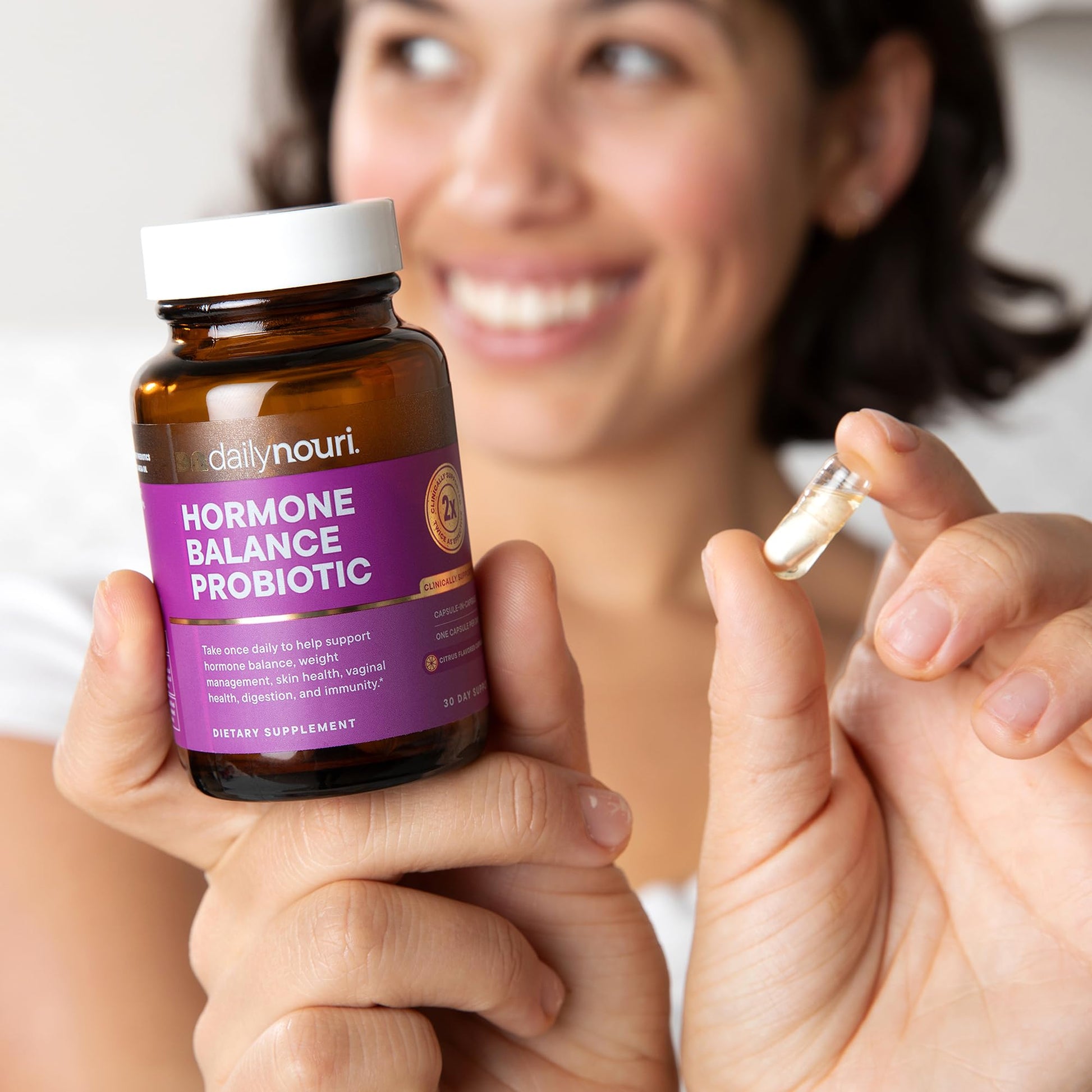 Daily Nouri Hormone Balance Probiotics for Women | Hormonal Balance Support | Vaginal pH + Gut Health | 7 Clinically Studied Strains + Omega | 30-Day Supply - Maple Wellness Supplements