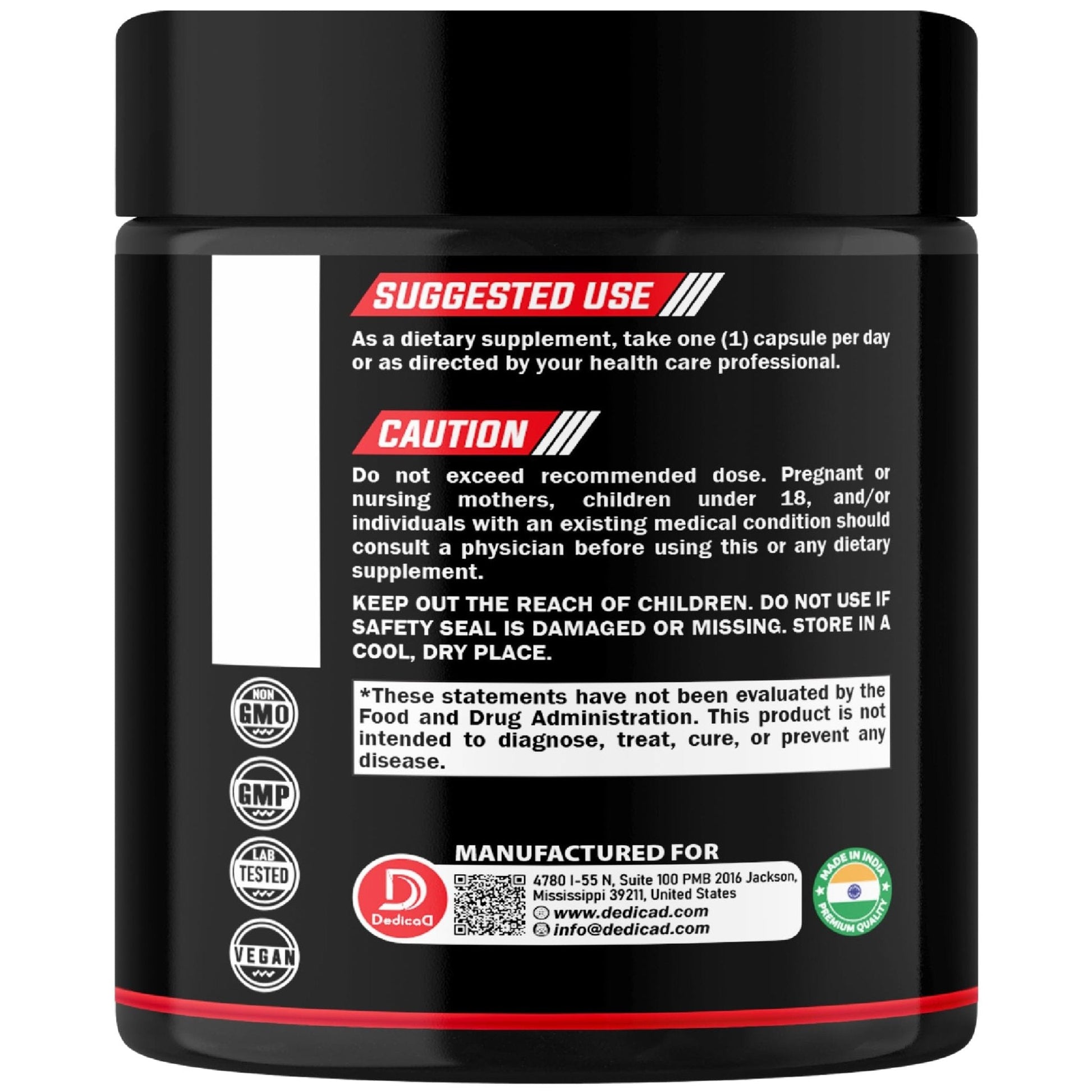 DEDICAD Akkermansia Probiotic for Increases GLP-1 - Contains Inulin, Bacillus Coagulans, Lactobacillus Acidophilus & Chromium - 60 Days Supply - 60 Capsules - Maple Wellness Supplements