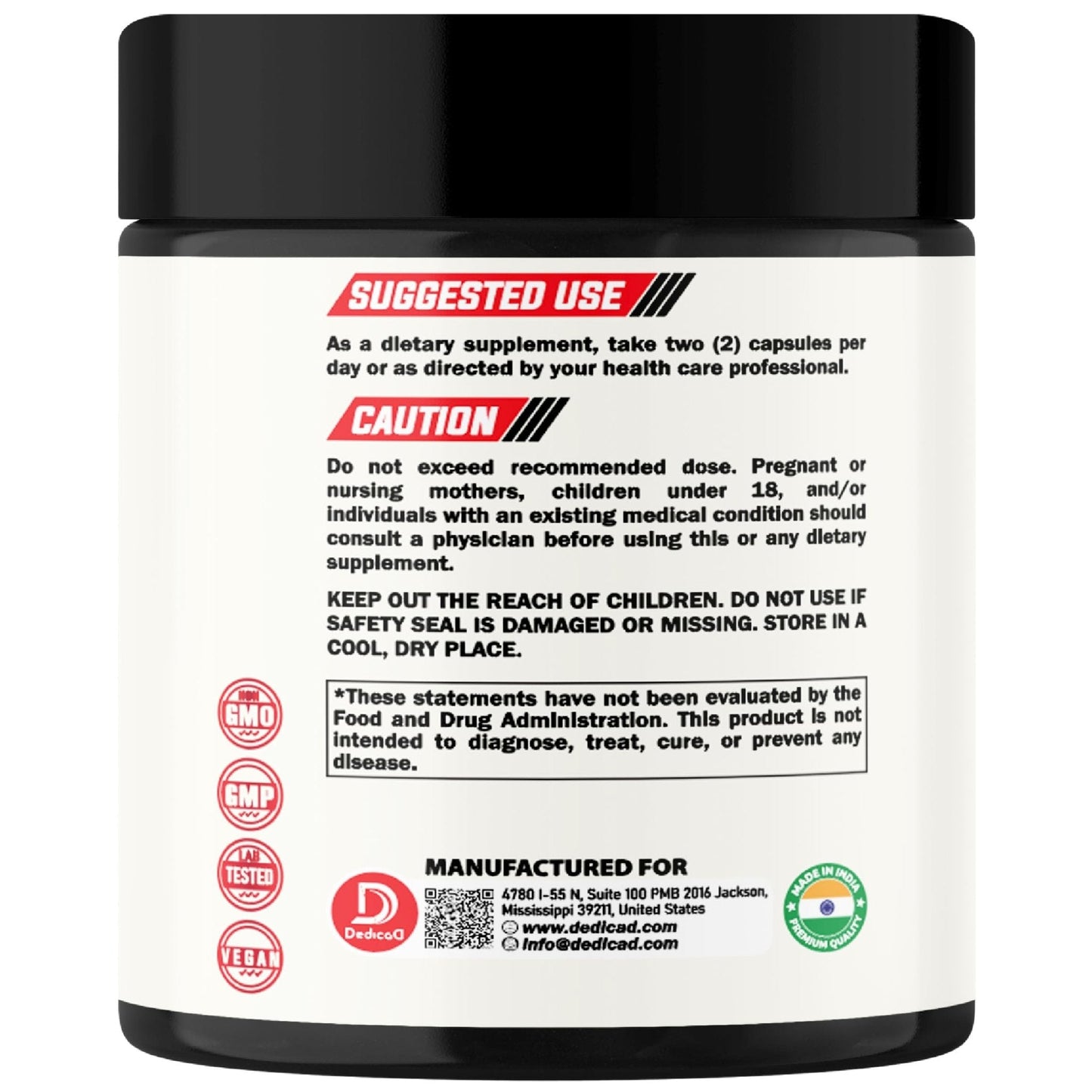 DEDICAD NAD Supplement with Nicotinamide Riboside, Trans-Resveratrol, Quercetin - Cellular Energy & Repair, Vitality, Healthy Aging - 60 Count - Maple Wellness Supplements