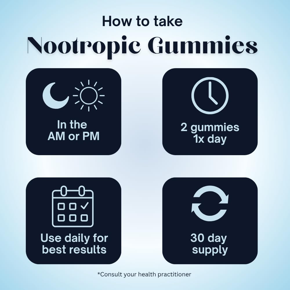 Deha Focus Gummies Nootropic Brain Supplement with Vitamin B6 Vitamin B12, Alpha GPC, Huperzine A, Bacopa Monnieri, Lions Mane Mushroom Gummies – Vegan, Non-GMO, Gluten-Free – 60 Gummies - Maple Wellness Supplements