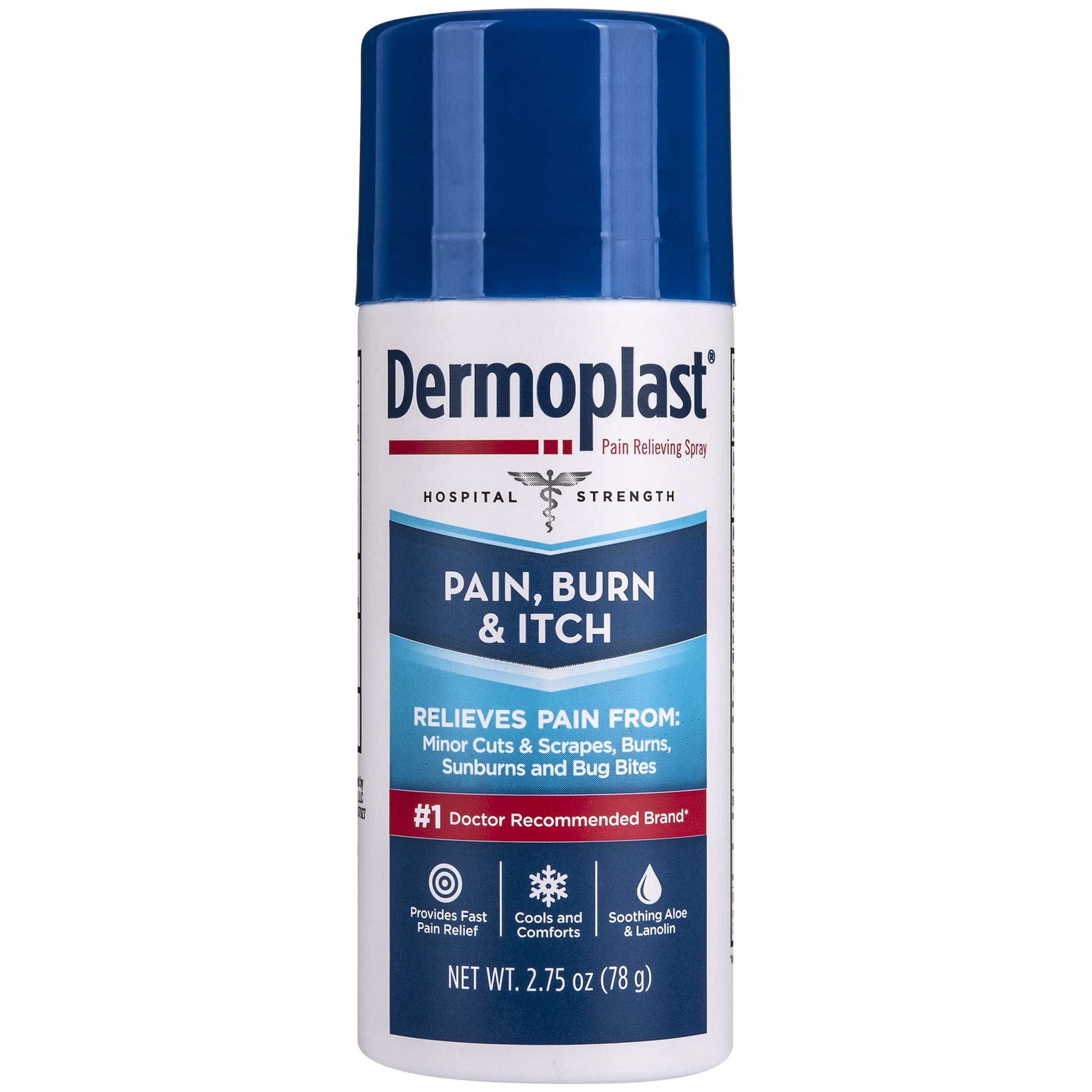 Dermoplast Pain, Burn & Itch Relief Spray for Minor Cuts, Burns and Bug Bites, 2.75 Oz (Packaging May Vary) - Maple Wellness Supplements