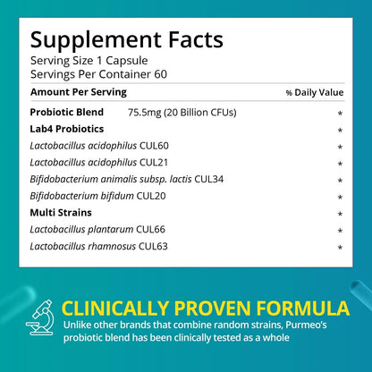 Digestive Probiotics 20X Lab4 Strains for Gut & Immune Health, Pro Formula for Men & Women, Probiotic Capsules Support Diarrhea, Bloating and Gas, Shelf Stable, Vegan, Gluten Free, 60 Days Supply - Maple Wellness Supplements