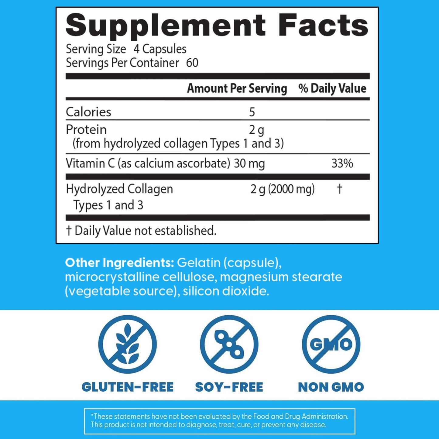 Doctor's Best Collagen Types 1 & 3 with Vitamin C, Non-GMO, Gluten Free, Soy Free, Supports Hair, Skin, Nails, Tendons & Bones, 500 mg, 240 Caps (DRB-00263) - Maple Wellness Supplements