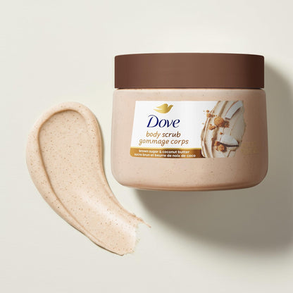 Dove Brown Sugar and Coconut Butter Body Scrub Exfoliates and Deeply Nourishes for Smooth, Radiant Skin 15 oz - Maple Wellness Supplements