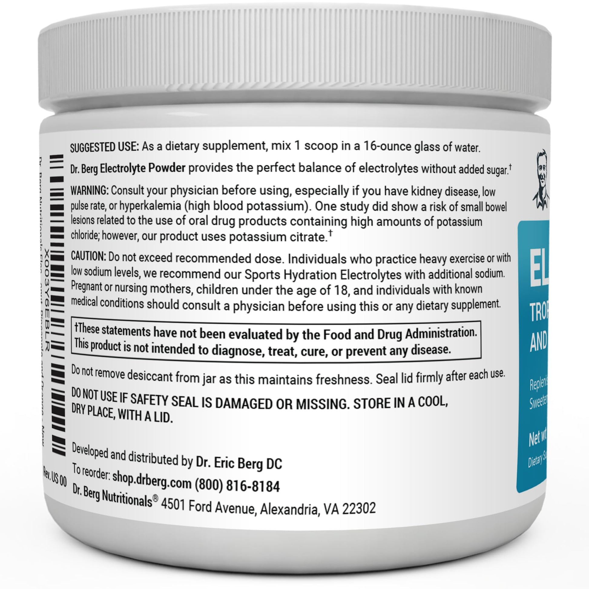 Dr. Berg Hydration Keto Electrolyte Powder - Enhanced w/ 1,000mg of Potassium - Maple Wellness Supplements