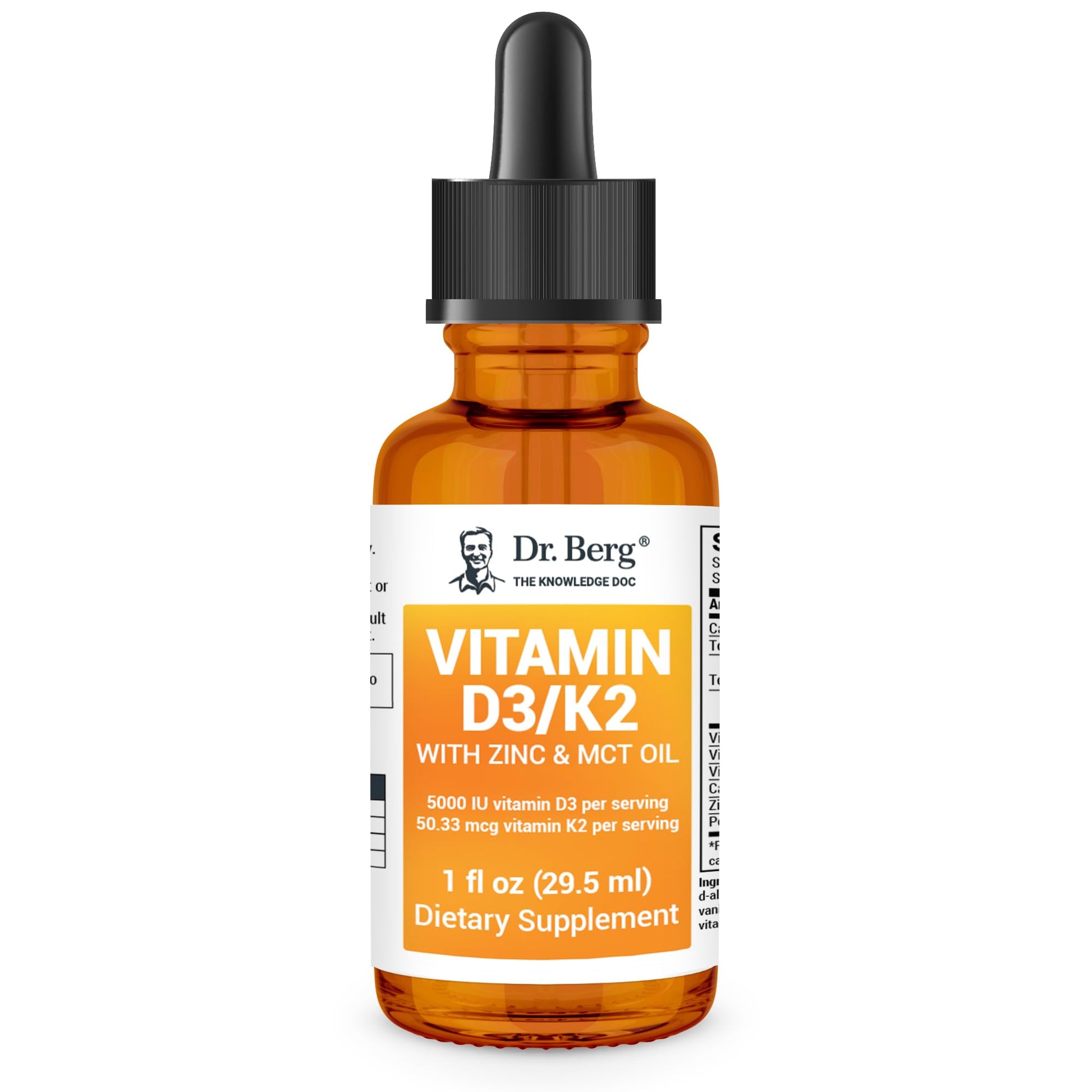 Dr. Berg Liquid Vitamin D3 & K2 Supplement - For Bone, Teeth, Mood & Immune Health - Maple Wellness Supplements