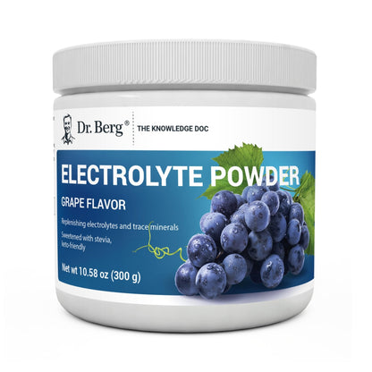 Dr. Berg Zero Sugar Hydration Keto Electrolyte Powder - Enhanced w/ 1000 mg of Potassium & Real Pink Himalayan Salt (NOT Table Salt) - Grape Flavor Hydration Drink Mix Supplement - 50 Servings - Maple Wellness Supplements
