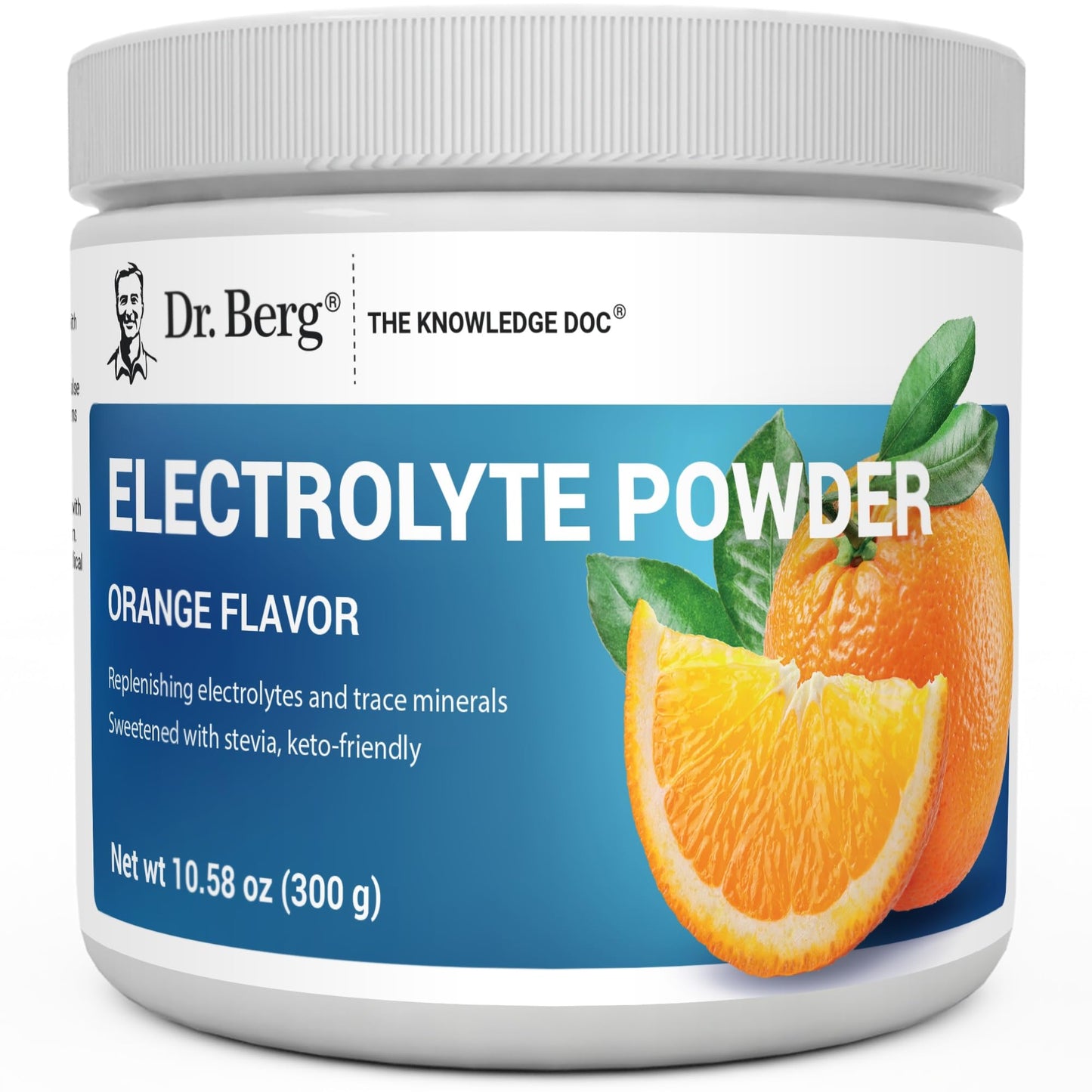 Dr. Berg Zero Sugar Hydration Keto Electrolyte Powder - Enhanced w/ 1000 mg of Potassium & Real Pink Himalayan Salt (NOT Table Salt) - Orange Flavor Hydration Drink Mix Supplement - 50 Servings - Maple Wellness Supplements