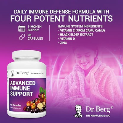 Dr. Berg's Advanced Immune Support - Daily Immunity Multi-System Defense Supplement - Maple Wellness Supplements