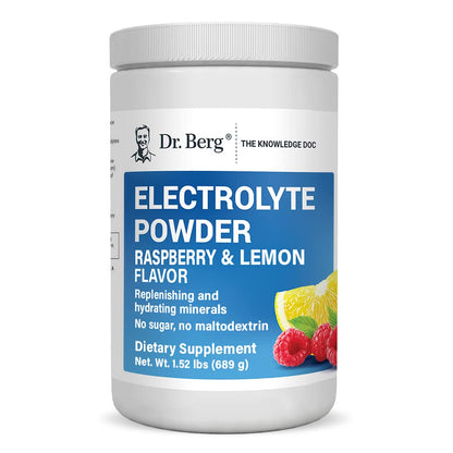 Dr. Berg's Electrolyte Powder 100 Servings Bundle - Raspberry Lemon & Lemonade - Maple Wellness Supplements