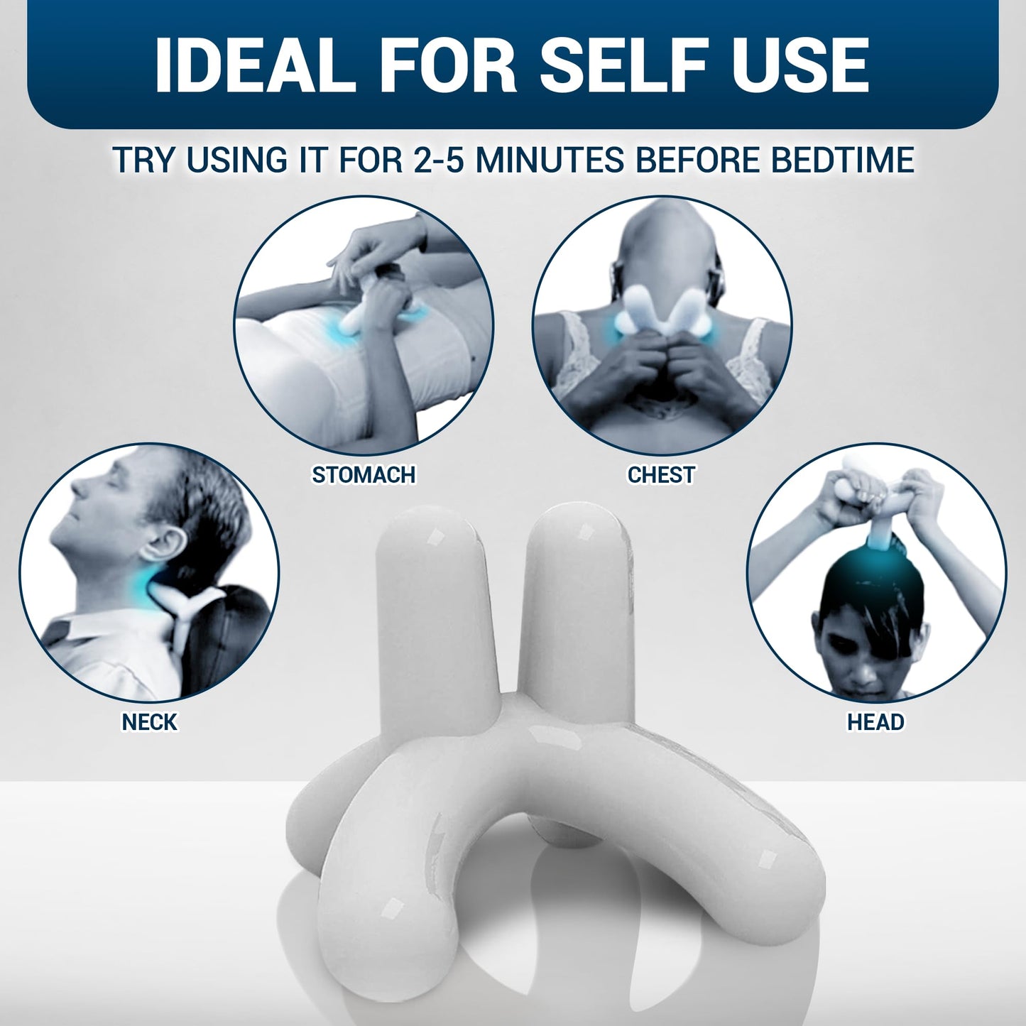 Dr. Berg’s Self-Massage Tool, Best for Back Pain Relief, Handheld Neck and Lower Back - Maple Wellness Supplements