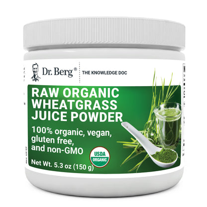 Dr. Berg's Wheatgrass Superfood Powder - Raw Juice Organic Ultra-Concentrated Rich - Maple Wellness Supplements