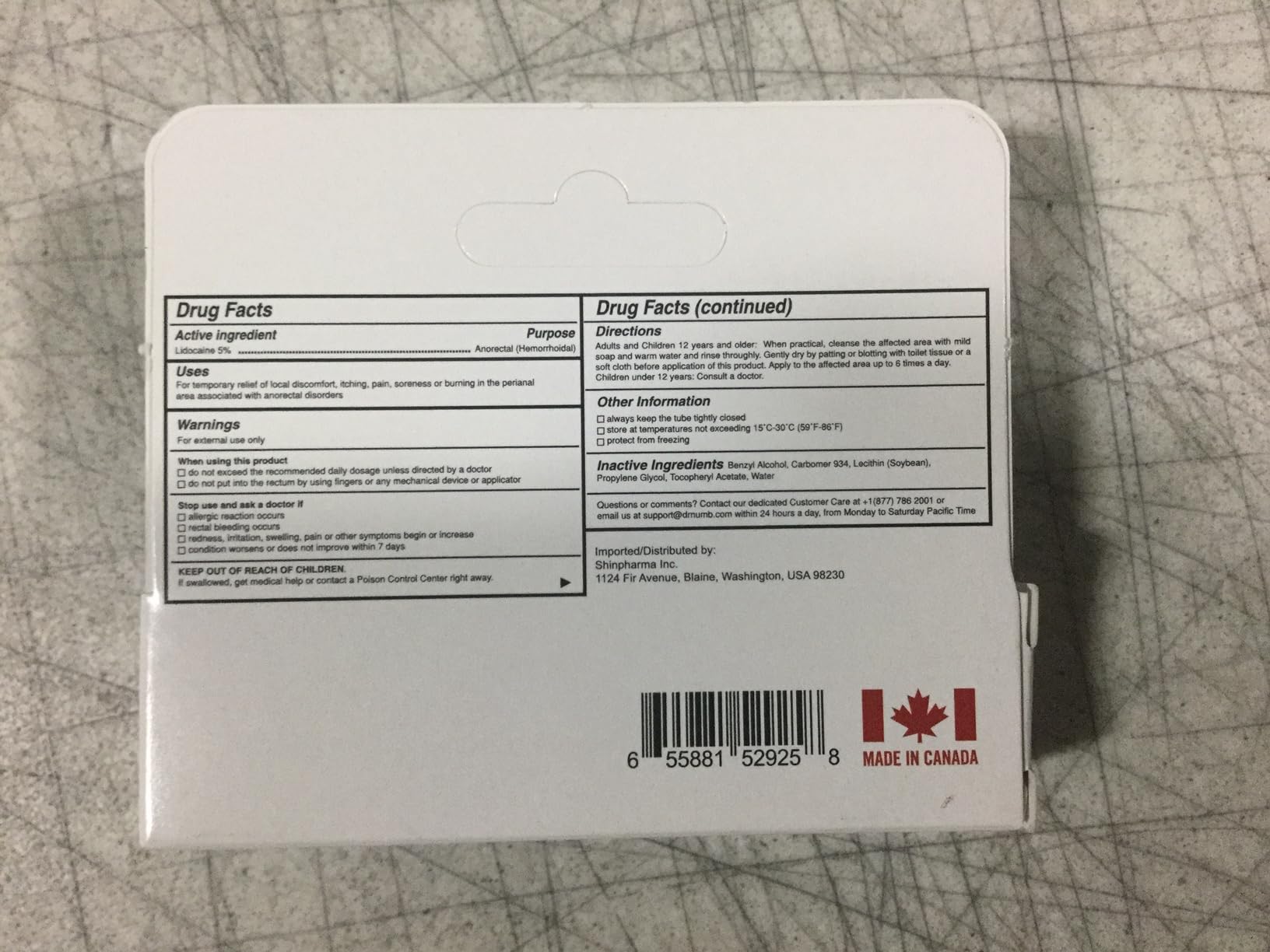 Dr. Numb 5% Lidocaine Numbing Cream, Nonprescription Maximum Strength Topical Anesthetic Cream - Temporary Relief of Pain, Itch, Discomfort for Hemorrhoid and Anorectal Uses - 10g Pack of 1 - Maple Wellness Supplements