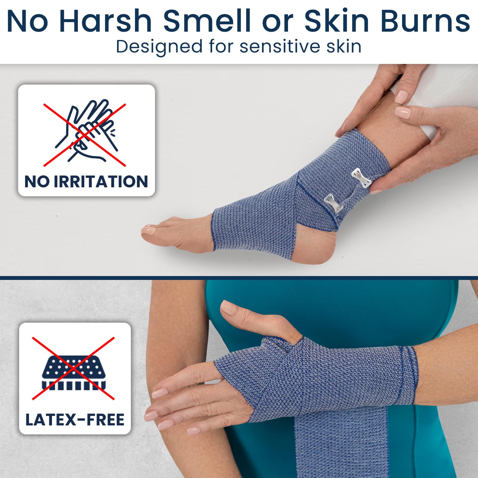 Dr Pat's Ice Tape - Cooling Bandage Wrap Athletic Tape - Compression Instant Cold Compress Wrap with Menthol - Elastic, Athletic for Sore Muscles, Pain Relief Now, Swelling, Recovery, Sports - Maple Wellness Supplements