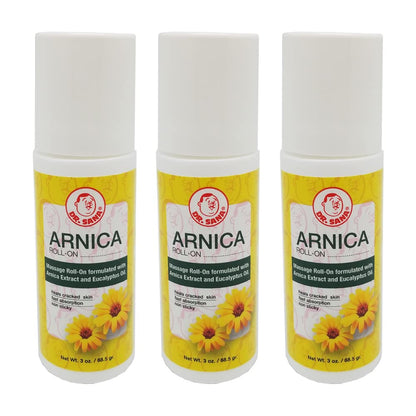 Dr Sana Arnica Roll-On. Topical Analgesic and Moisturizer. Soothes Dry and Cracked Skin. 3 oz. Pack of 3 - Maple Wellness Supplements