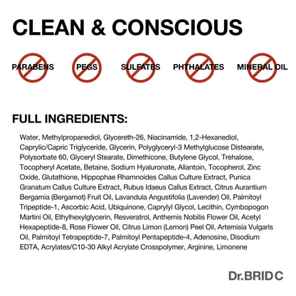 Dr.BRID C Dual Effect Face Mask - Firming & Hydrating Peptide Sheet Mask with Plant Stem Cells, 15-Minute Deep Moisture & Elasticity Boost for Dehydrated Skin, 5 Sheets X 0.95 fl.oz. - Maple Wellness Supplements