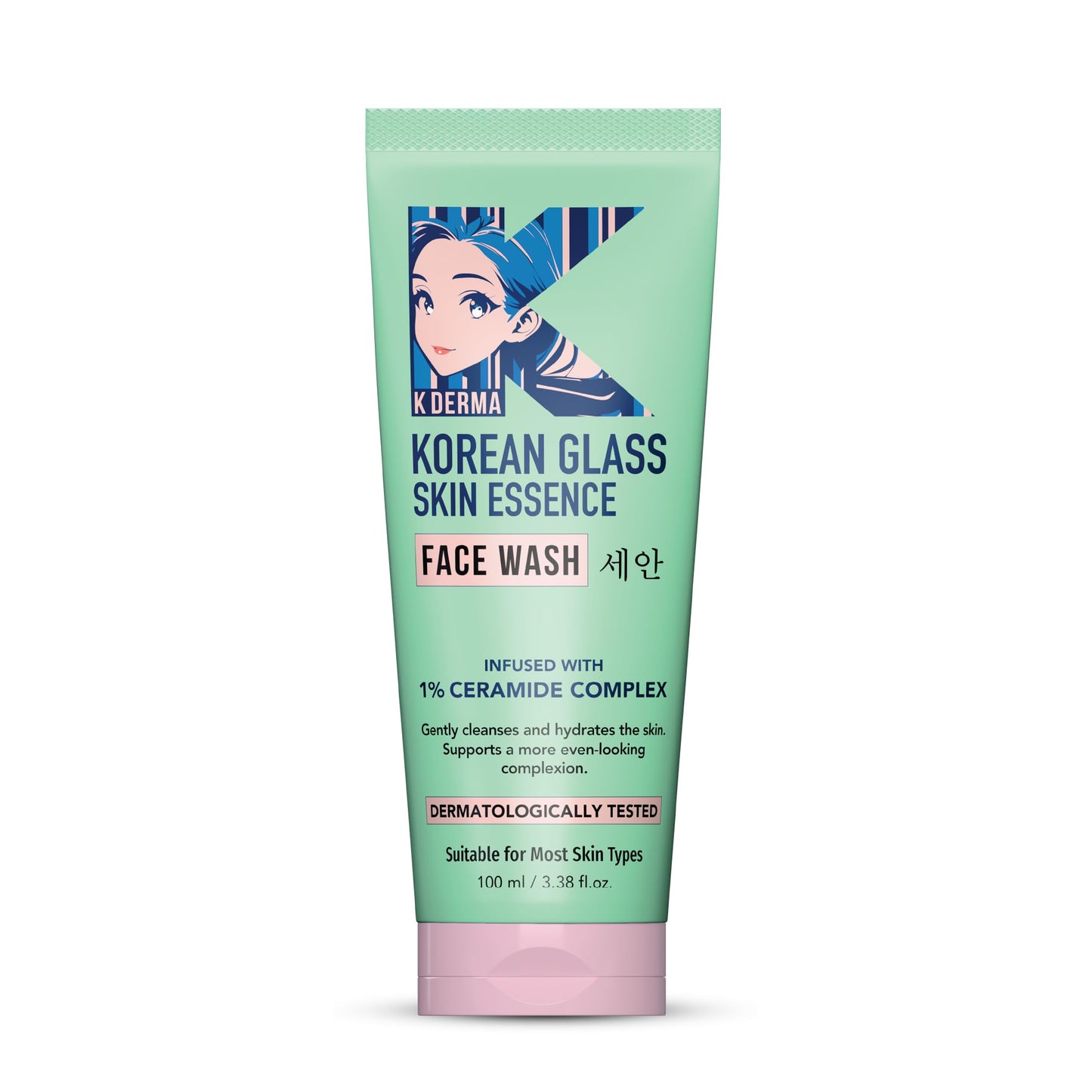 DR.RASHEL Korean Face Wash With Rice Water & 1% Ceramide Complex | Hydrating Gentle Cleanser for All Skin Types | 100 ml / 3.38 Fl Oz - Maple Wellness Supplements